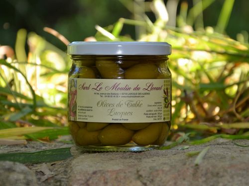 Olive de table verte de variété Lucques - 200 gr